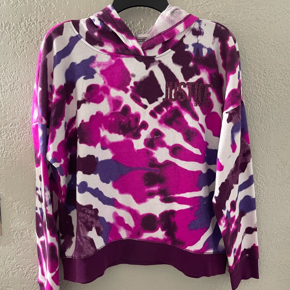 Justice Girls‎ Purple/Pink Tie-Dye Hoodie Size XL (16-18 plus)